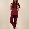 Komplet Medis 001 stretch - bordowy - obrazek 2