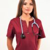 Komplet Medis 001 stretch - bordowy - obrazek 4