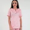 Bluza medyczna damska 001 - pastelowy róż - obrazek 7