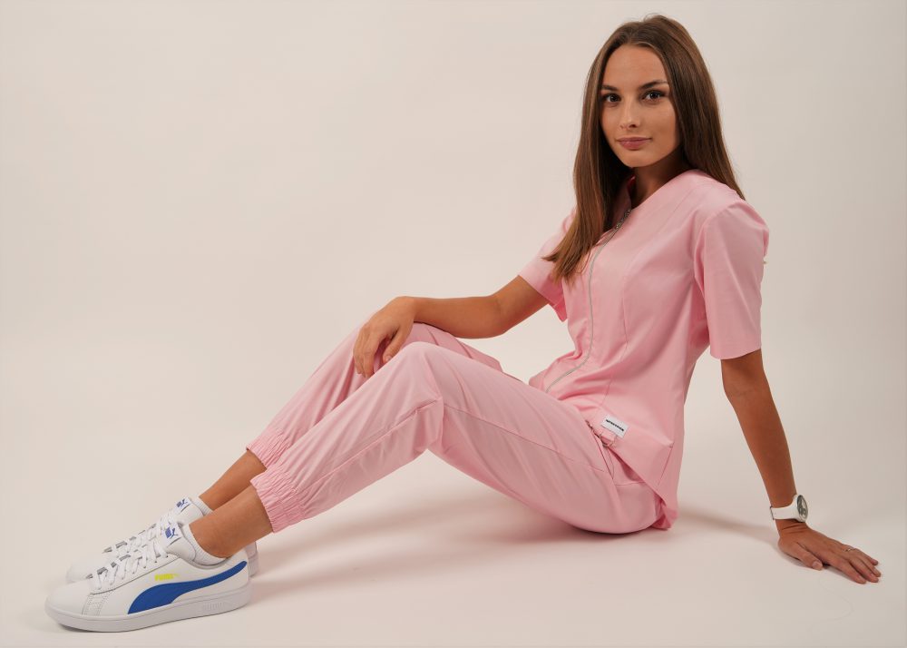 Bluza damska Medis 001 strech  - pastelowy róż - obrazek 6